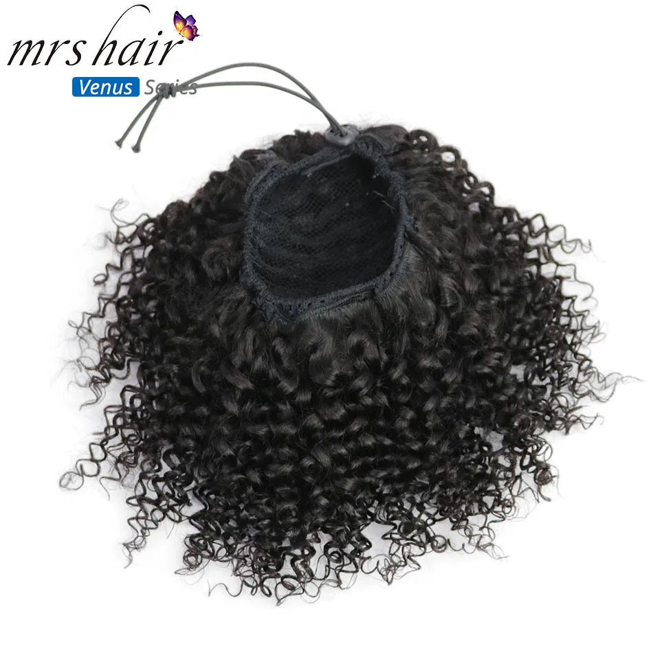 MRSHAIR афро кудрявые хвосты слоеные девственные волосы для черных женщин волосы 4b 4c Coily шнурок Perruque Afro Cheveux клип в