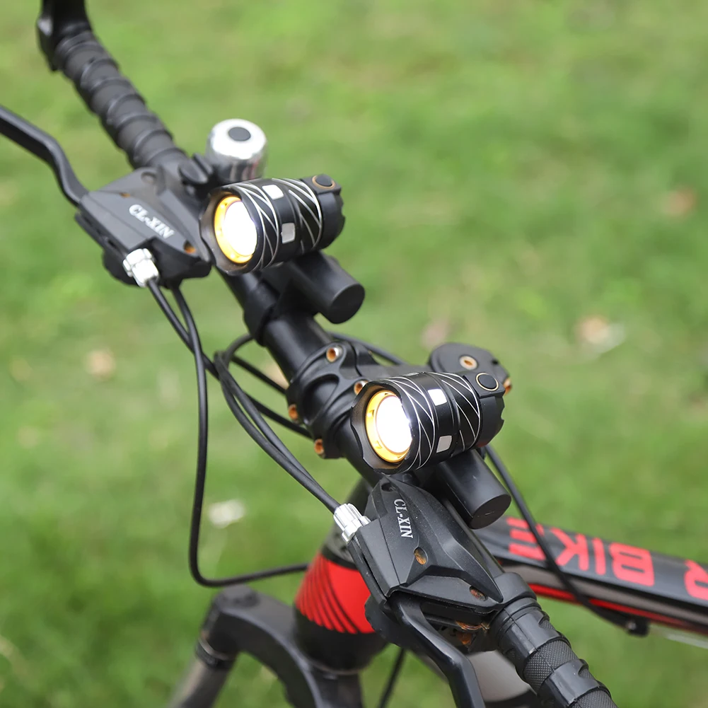 Mountain Bike USB Rechargeable Lights Set Waterproof Bicycle Rotatable Zoom Headlight Night Warning Taillight Cycling Accessory | Спорт и