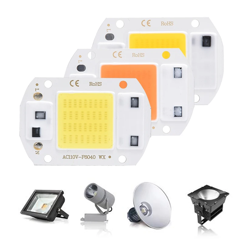 

IC Driver LED Beads Bulb COB Lamp Chip 110V Input Integrated 20/30/50W 1pcs