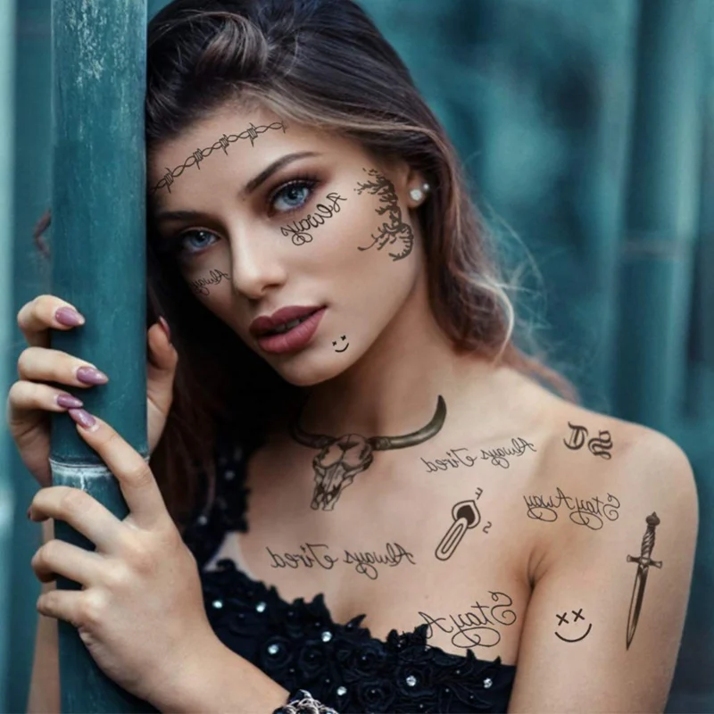 Новая популярная наклейка на Хэллоуин голова быка лицо шея рука спина тело