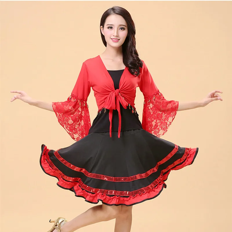 Женское платье для латиноамериканских танцев Кружевной Костюм самбы одежда