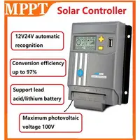 20A MPPT solar controller 12V 24V automatic photovoltaic power generation charging converter supports lead-acid lithium battery