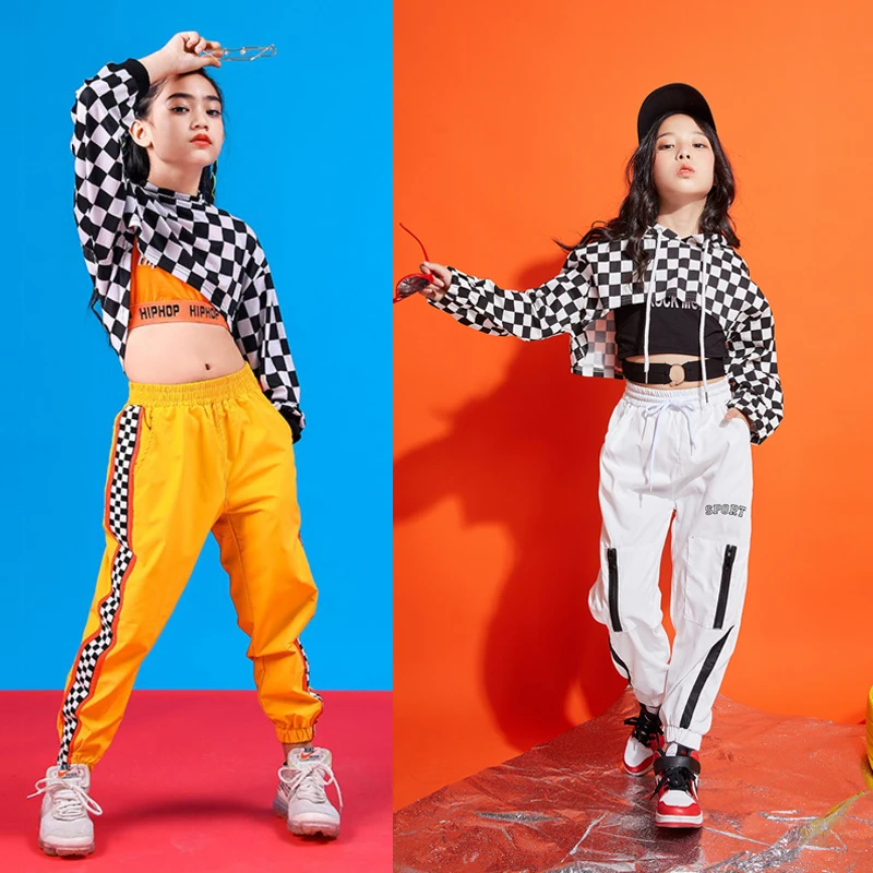 Свитшот в стиле хип хоп для девочек одежда уличных танцев Детский костюм