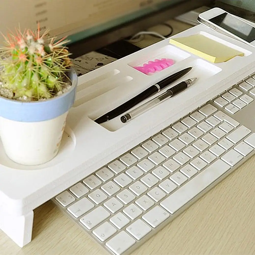 Настольная полка для хранения офисных ручек с клавиатурой телефона настольный