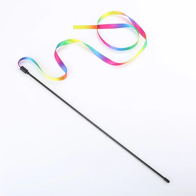 

60/120cm Cat Toys Funny Colorful Rod Teaser Wand Plastic Pet Toys for Cats Interactive Stick Cat Supplies #C
