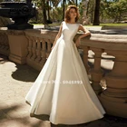 Женское атласное свадебное платье It's yiiya, белое ТРАПЕЦИЕВИДНОЕ ПЛАТЬЕ до пола с открытой спиной и глубоким вырезом на лето 2019