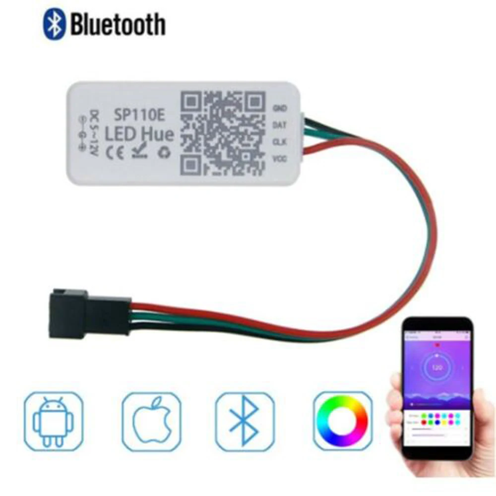 USB DC SP110E пиксель Bluetooth контроллер 5 в 24 В для WS2812B SK6812 ws2811 APA102 WS2801 пикселей волшебный
