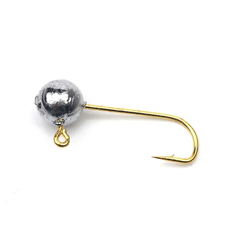 Rompin 10 шт Мини Золотой Jig Head крючок окунь крюк 1g подледной рыбалки крючком Мягкая