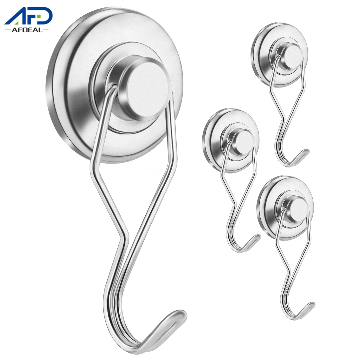 

4pcs 32mm Powerful Magnetic Hooks Swivel Swing Magnet Hooks Hardware Wall Holder for Home Kitchen Refrigerator