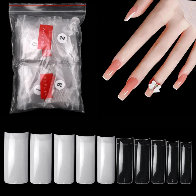 

500Pcs/Bag Full Cover Fake Nail Artificial Press on Long Ballerina Clear/Natural/white False Coffin Nails Art Tips Manicure Tool