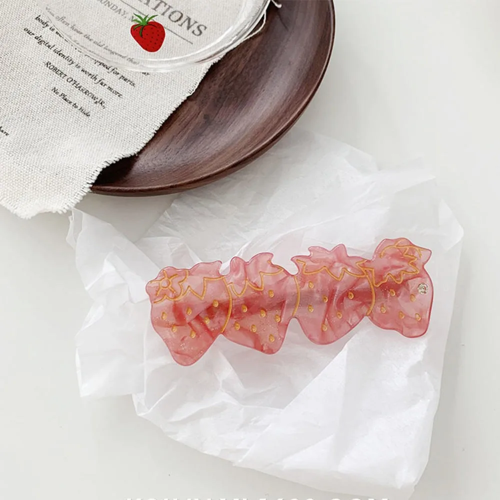 Новое поступление японская Милая заколка для волос из ацетата в виде клубники