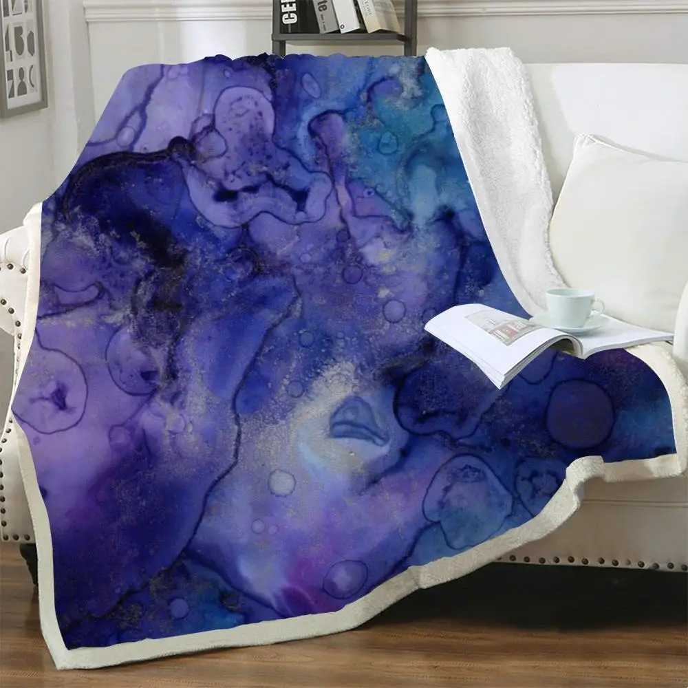 

NKNK Brank Colorful Blanket Art Bedspread For Bed Psychedelic Blankets For Beds Painting 3D Print Sherpa Blanket New Vintage
