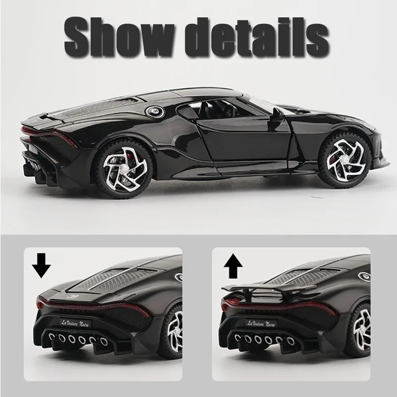 1:32 Bugatti La Voiture Noire Литой Сплав модель автомобиля Global Limited Edition коллекционные