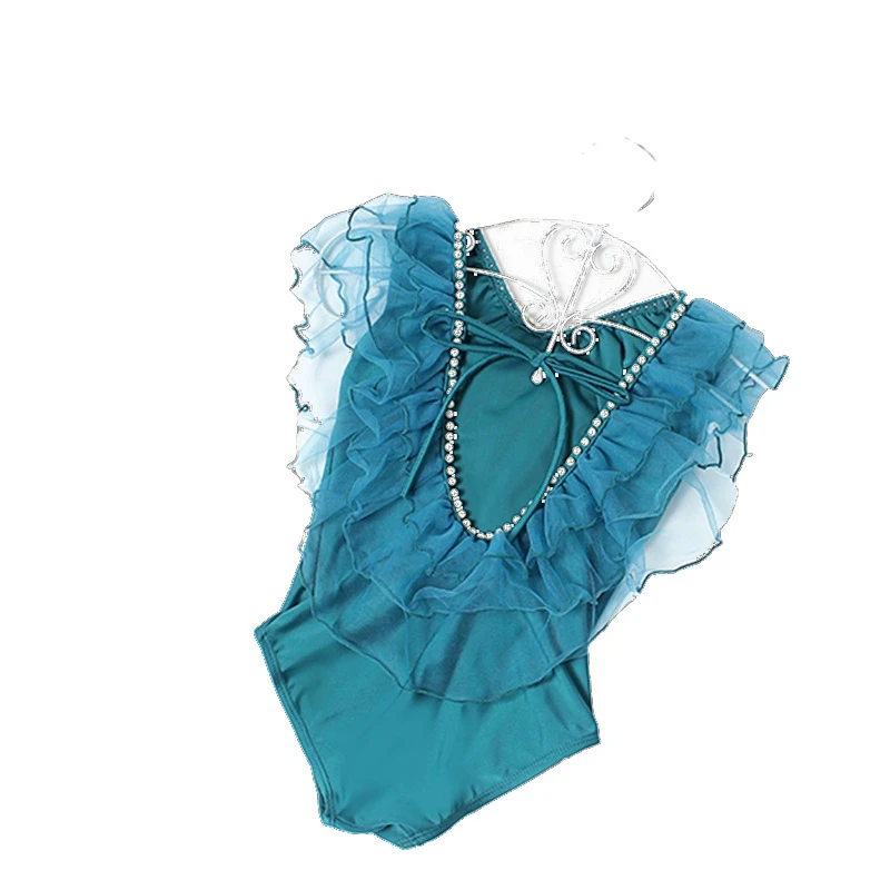 Цельнокроеные Купальники для маленьких девочек кружевной женский костюм