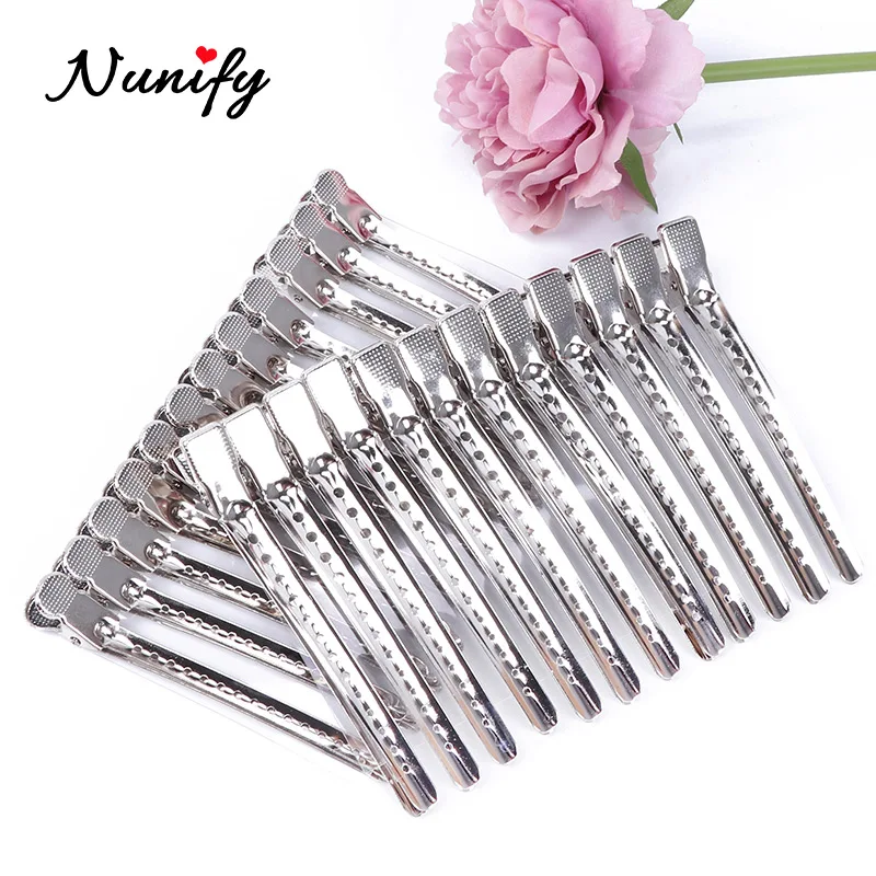 Nunify 12 шт. парикмахерские зажимы с серебряными секциями для волос из сплава