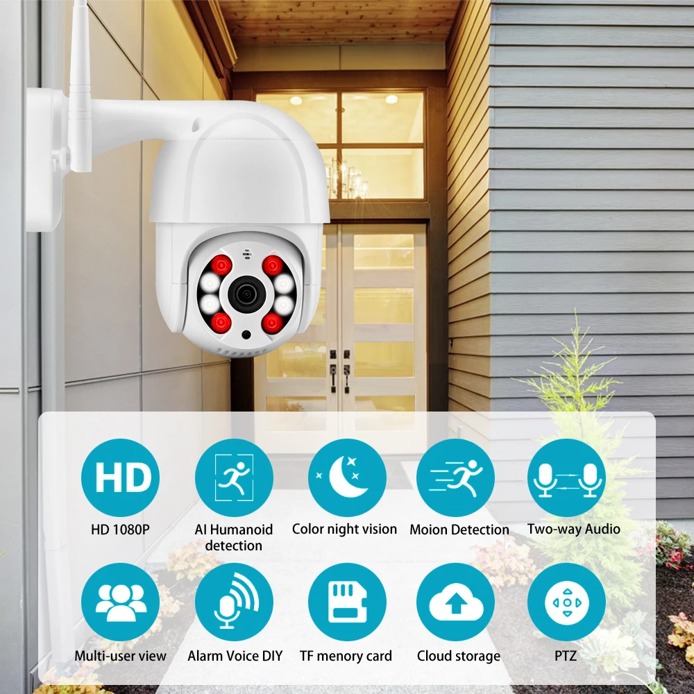 1080P супер мини Wifi PTZ камера 4X цифровой зум DIY сигнализация скорость голоса купольная Wifi камера двухсторонняя аудио Облако Беспроводная IP камера