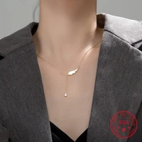 hot selling 100 korean literature style wing shape s925 sterling silver necklace simple and exquisite trend clavicle chain
