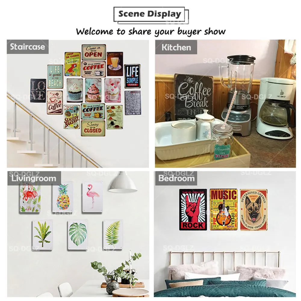 [SQ-DGLZ] Лавандовый металлический значок винтажная табличка Plates Decor для сада