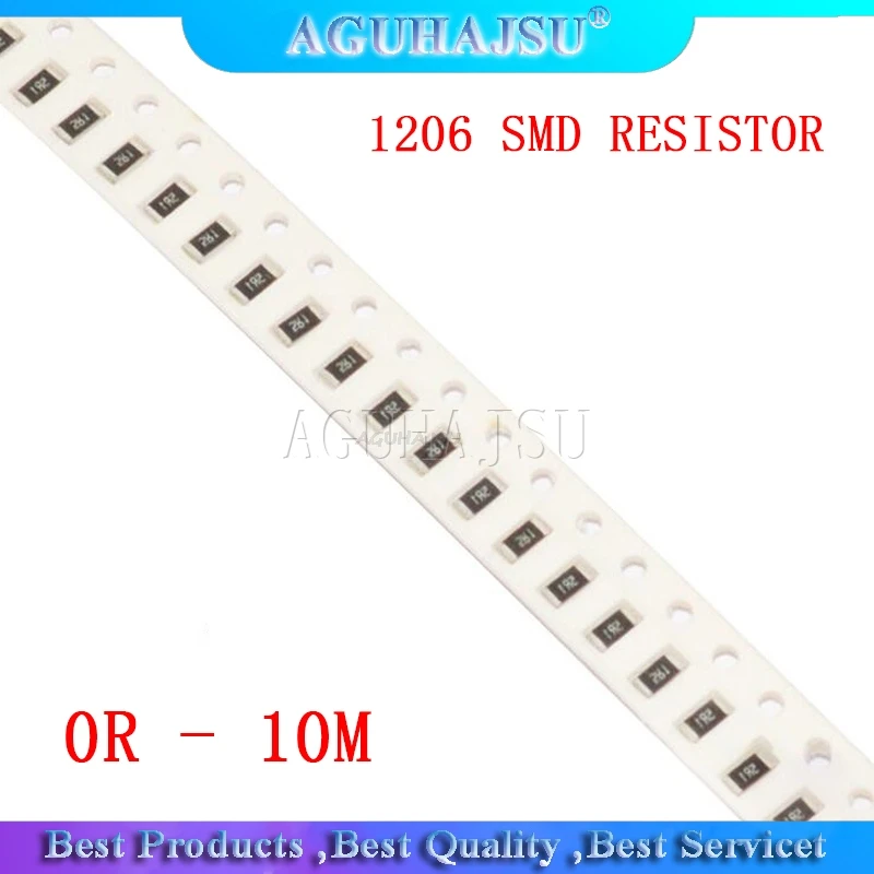 

100 шт. 1206 SMD резистор 0R - 10M 1/2 Вт, для детей 0, 1, 10 100 150 220 330 470 Ом 1K 2,2 K 10K 100K 200K 0R 1R 10R 100R 200R 220R 330R 470R