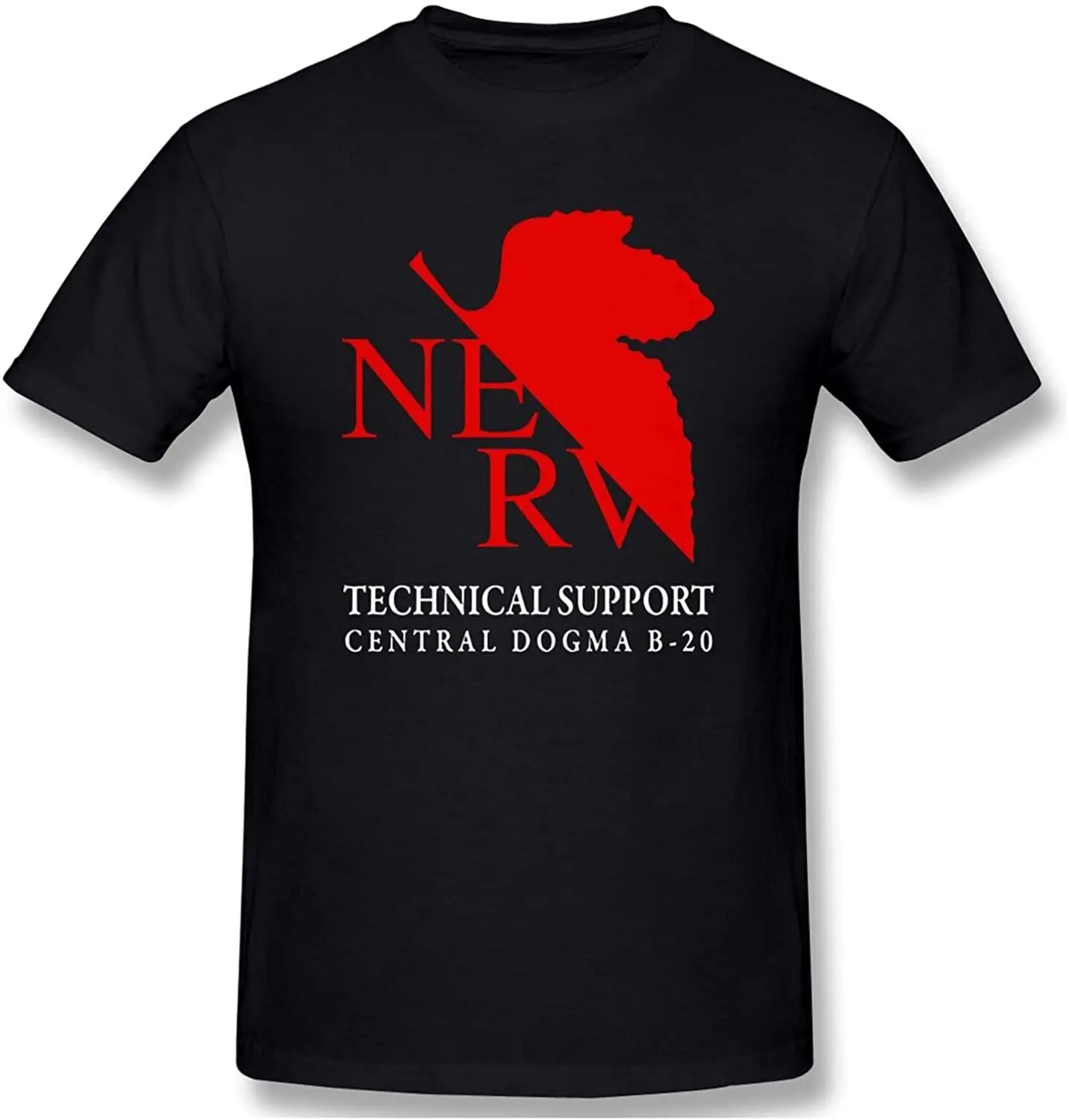 

T-Shirts Unisex 3D Printing Evangelion Nerv Short Sleeve Round Neck Soft Top Shirt T-Shirt Black Loose And Comfortable