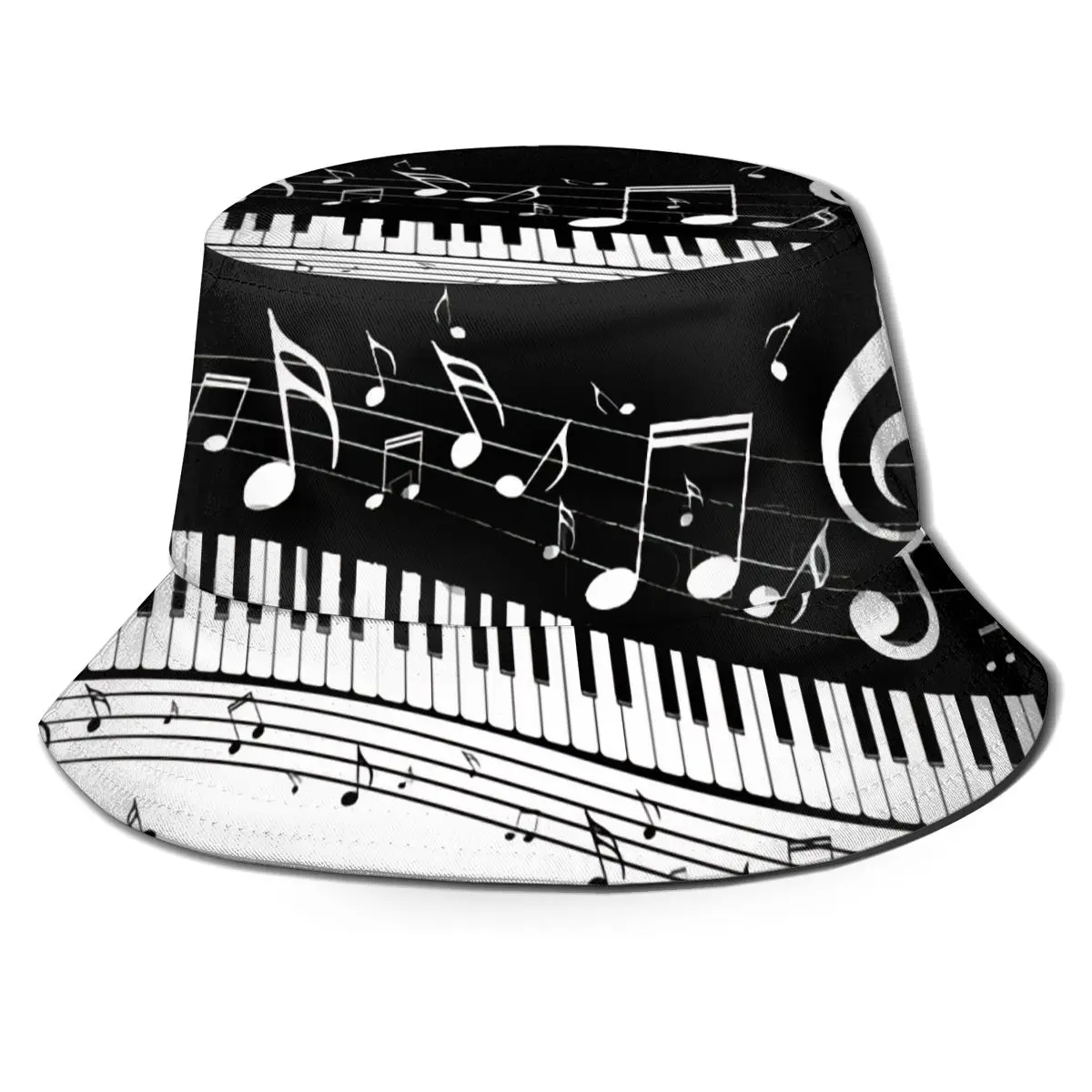 

NOISYDESIGNS Piano Keys Musical Note Prints Women Fisherman's Hat Fashion Ladies Snapback Caps Casual Girls Flat Dropshipping