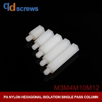 pa m3m4 plastic single head hexagonal column nylon hexagonal isolation column single pass column
