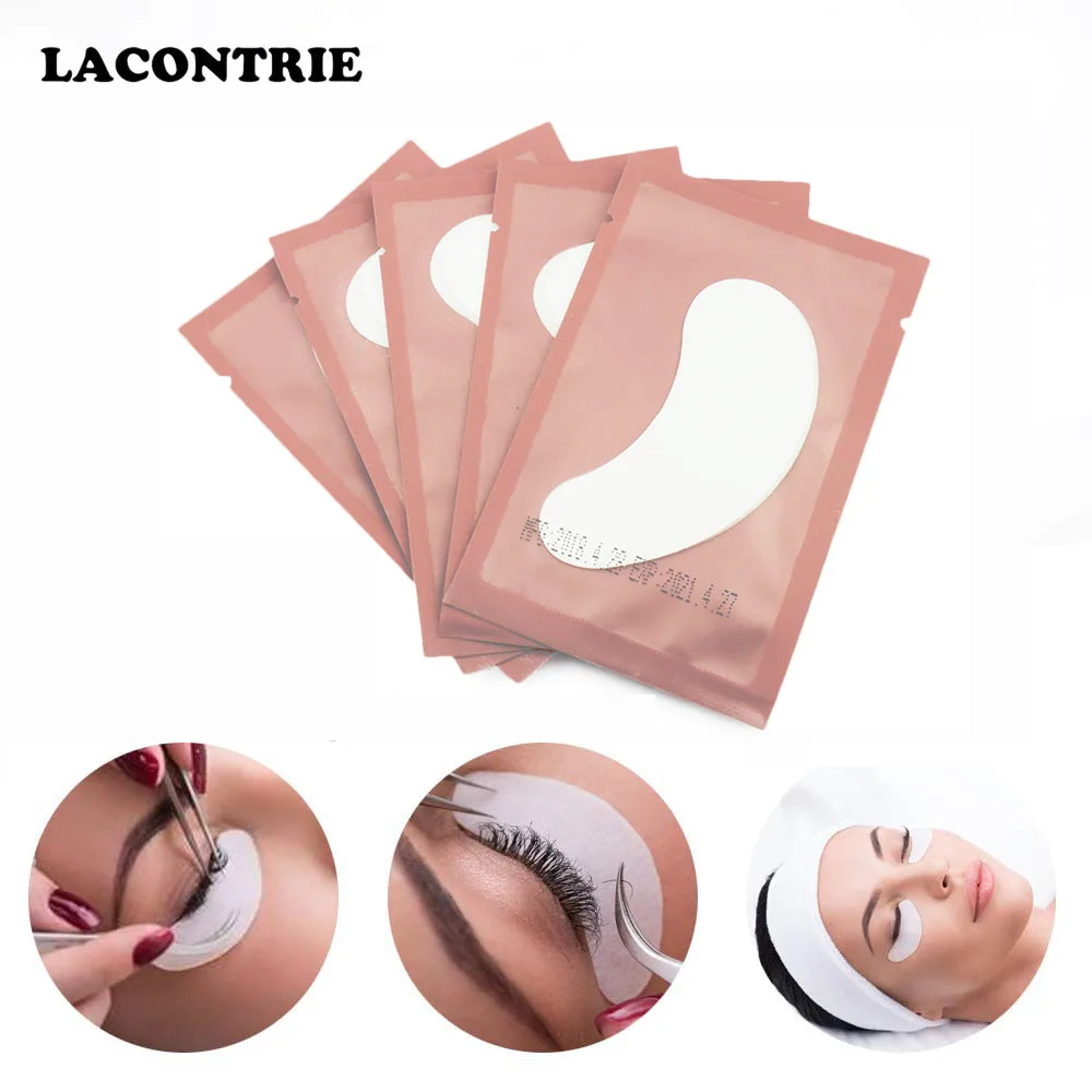 Патчи под глаза безворсовые для наращивания ресниц набор из 50 пар 100% натуральный