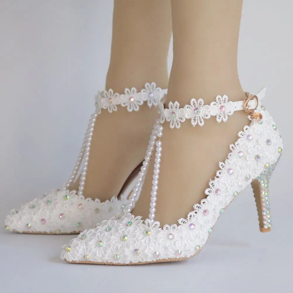 Женские свадебные туфли с прозрачными кристаллами королевские сандалии