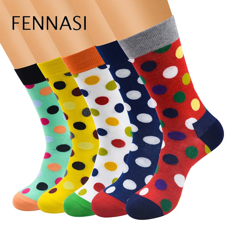 FENNASI/2 пары мужские цветные Повседневные носки с круглым вырезом хлопковые