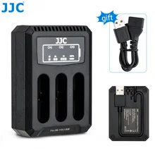 JJC USB Triple Battery Charger for Ricoh GRIIIx GRIII WG6 Olympus Tough TG6 TG5 TG4 TG3 Cameras for Ricoh DB-110 Olympus LI-90B