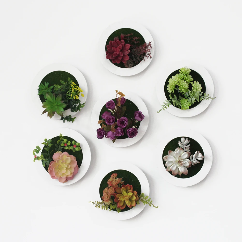 3D искусственный цветок суккулент подвесная настенная рамка художественный