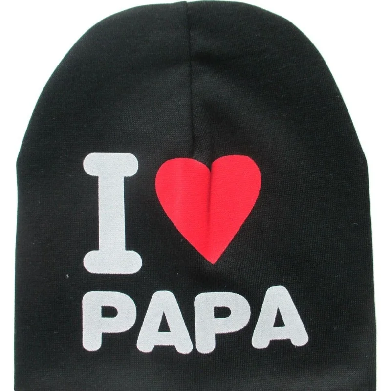 Детская шапка с надписью я люблю мама папа хлопковая Младенцы Малыши Дети