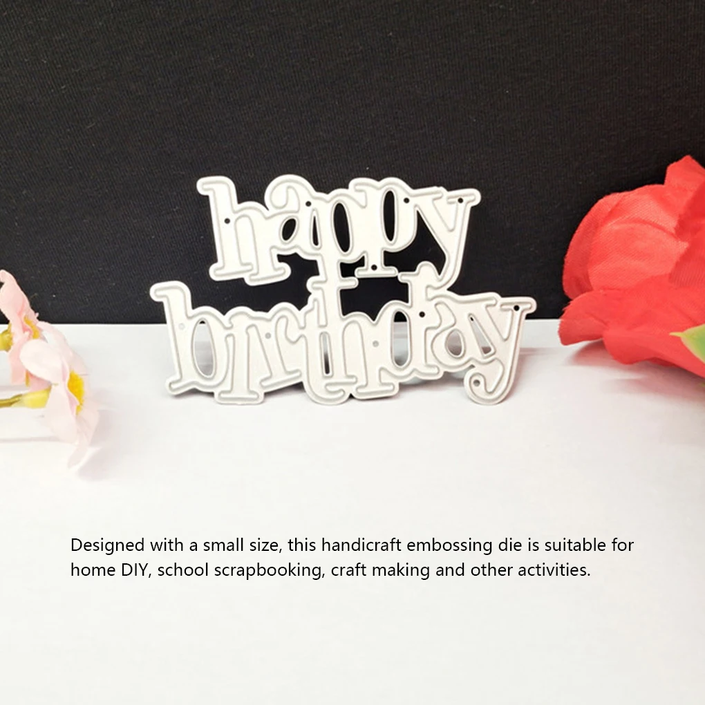 

Piggy Craft metal cutting dies cut die mold Happy birthday letters Scrapbook paper craft knife mould blade punch stencils dies