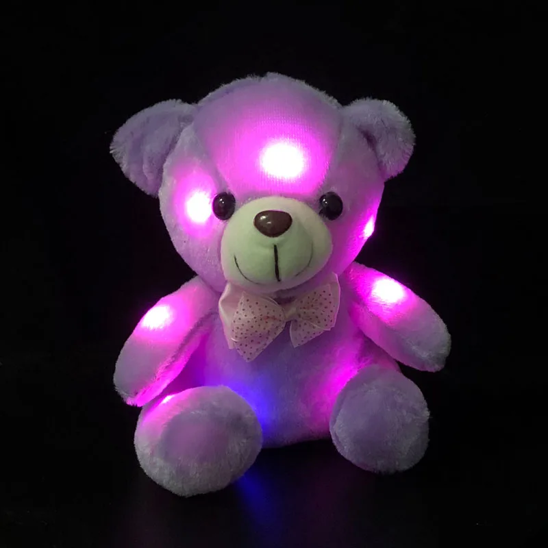 20cm Colorful Glowing Luminous Plush Baby Toys Lighting Stuffed Bear Teddy Lovely Gifts for Kids |