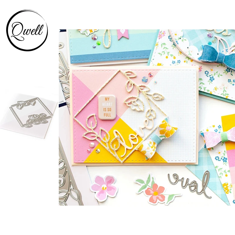

QWELL Leaf Frond Square Cutting Dies DIY Scrapbooking Card Making Paper Embossing Craft New 2020 die cuts