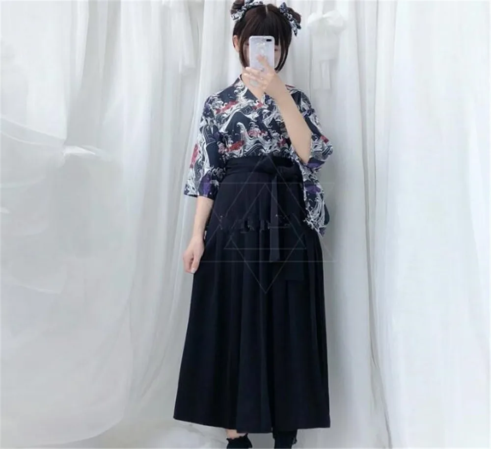 Женское платье-кимоно в японском стиле летние вечерние платья с длинным рукавом