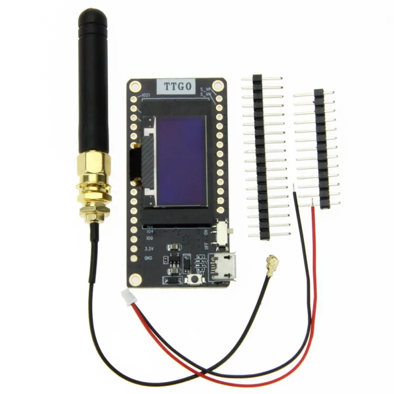Электронный модуль TTGO LORA32 V2.0 433 МГц Wi Fi для макетной Платы Bluetooth с антенной кабель