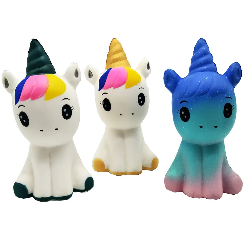 PU Животные маленький Единорог мягкими Jumbo медленно поднимающийся Kawaii лошадь пони