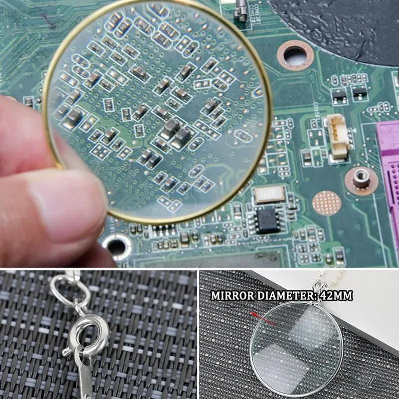 2020 декоративное ожерелье с пятикратным увеличительным стеклом подвеска