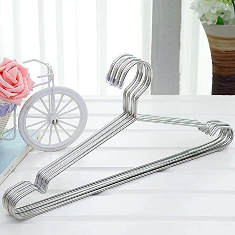 

Home Hangers Stainless Steel 40 cm 20Pcs Hangers for Clothes Standard Notched Hanger Space Saving