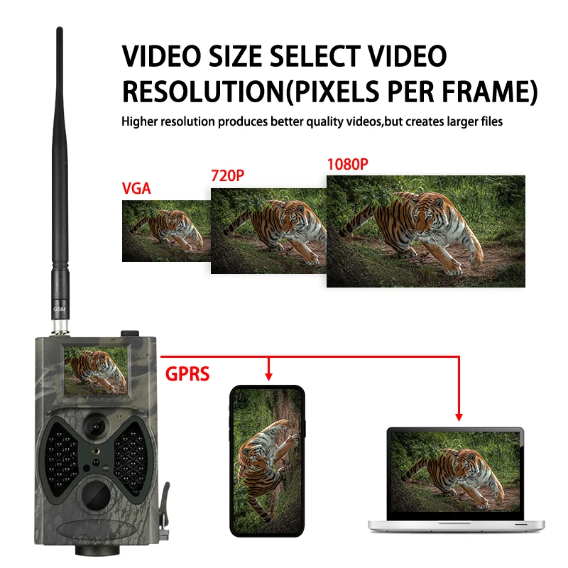 

HC-330M 1080P Trap Cameras Wildlife Monitoring 120°Detecting Range 940nm Night Vision 16MP Trail Hunting Camera Waterproof