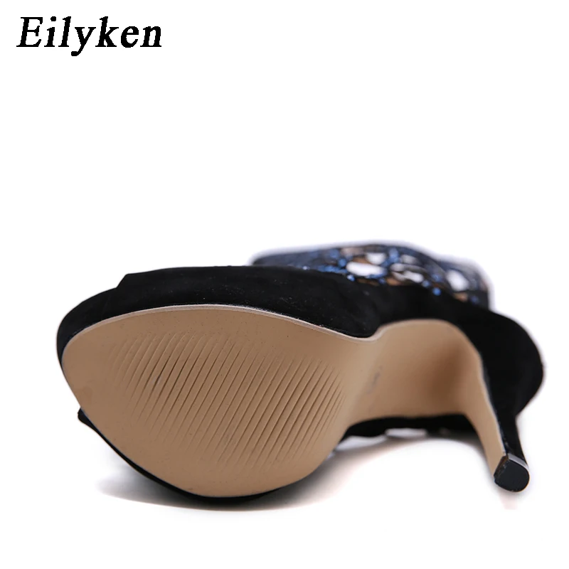 Ботинки женские с открытым носком на платформе и высоком каблуке размеры 41 42 |