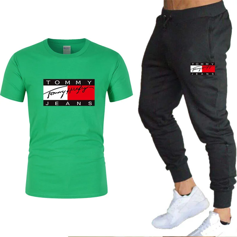 

Men's T-shirt and sports pants, leisure sportswear brand, fashionable cotton sportswear, summer 2021