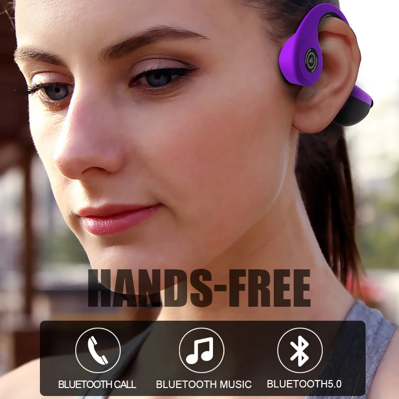 

Bone conduction bluetooth headset wireless sports stereo headset waterproof smart charging headset with microphone