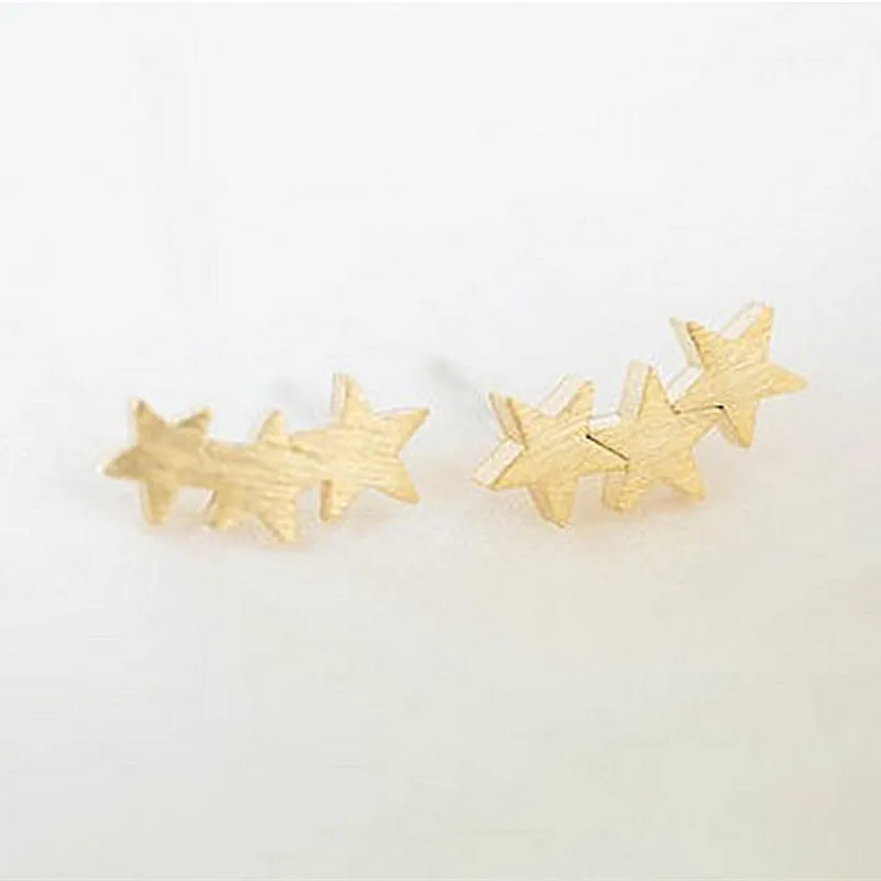 Классические серьги-гвоздики в форме звезды модные пентаграммы для женщин три