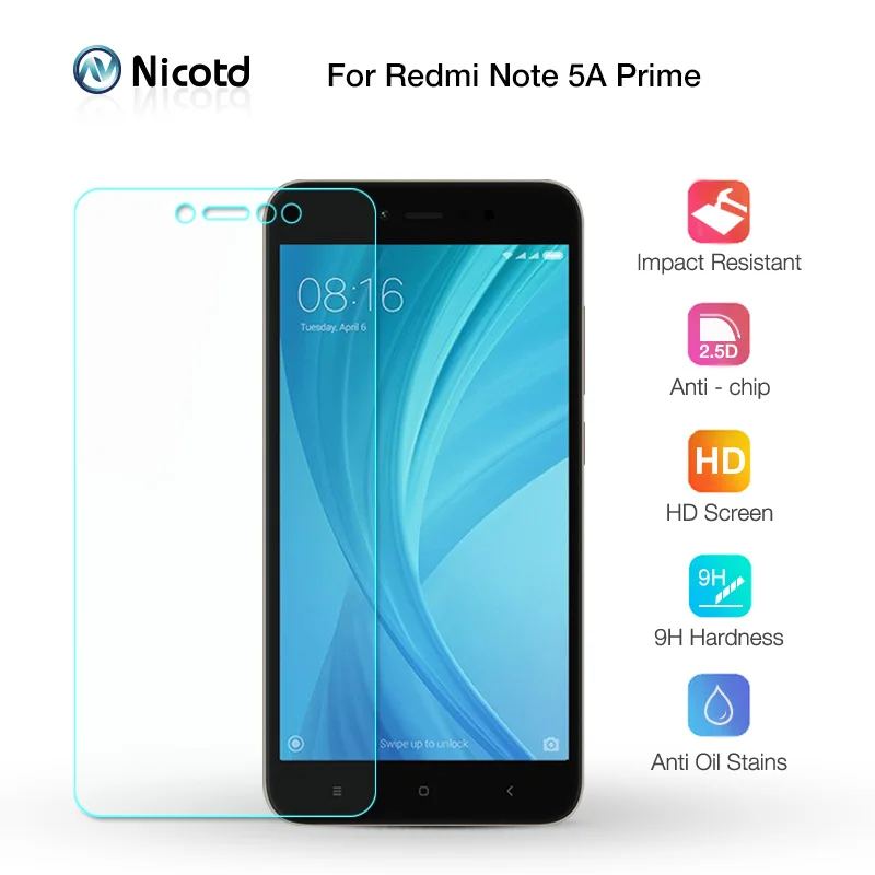 Защитная пленка для экрана 9h Xiaomi Redmi Примечание 5A Prime из закаленного стекла HD Note