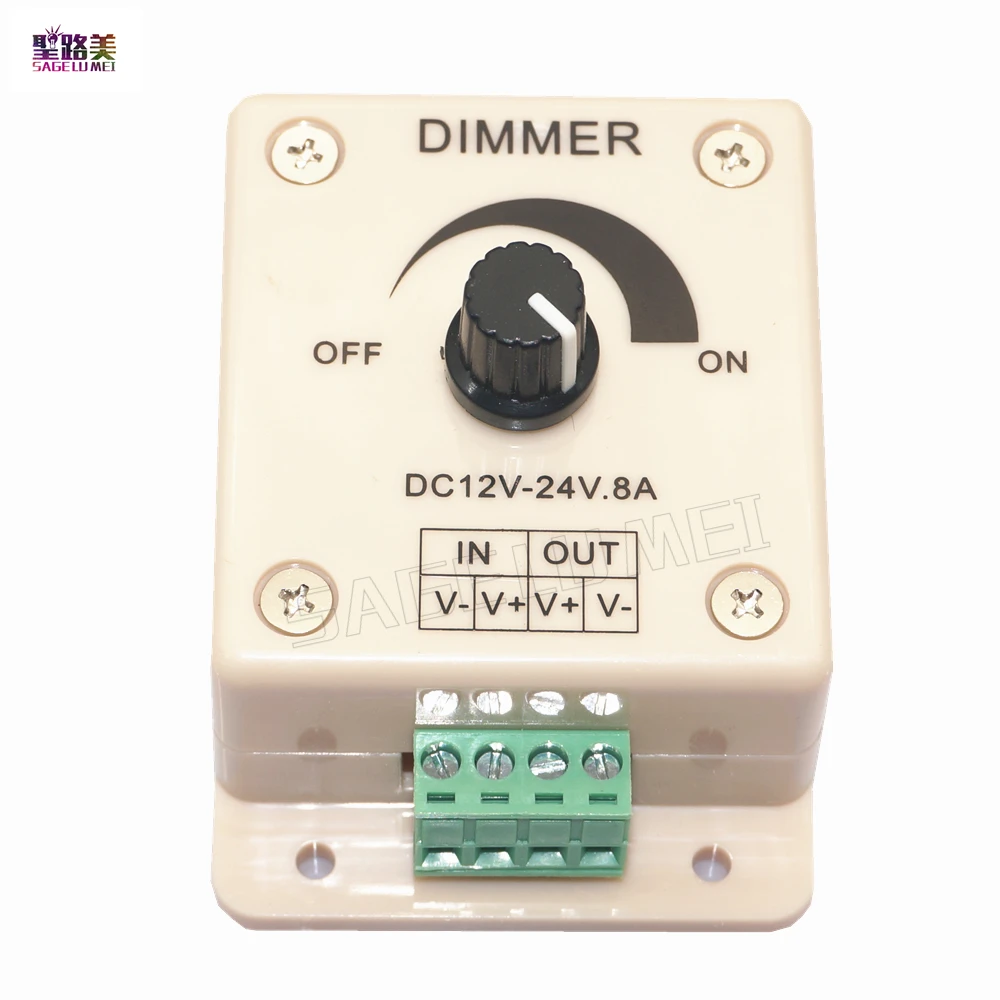 DC12V 24V светодиодный диммер 8A 30A 96 Вт 360 Регулируемая яркость лампы светильник