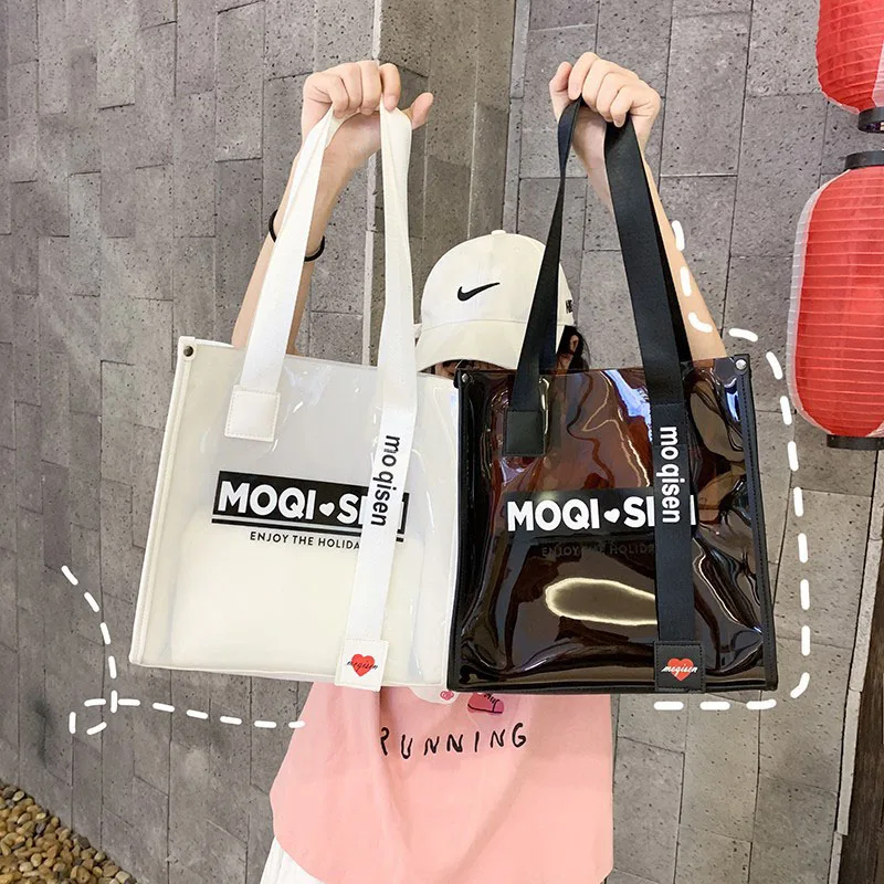 SMOOZA повседневная женская сумка модная на плечо прозрачная с верхней ручкой