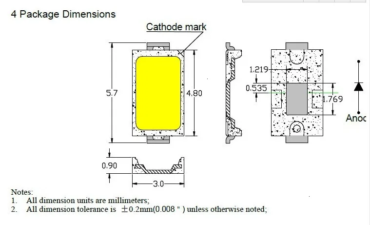 200 шт 5630/5730-CW/WW 0.5W-150Ma 50-55lm 6500K белый светильник SMD 5730 5630 Светодиодный 5730 Диоды(3,2~ 3,4 в
