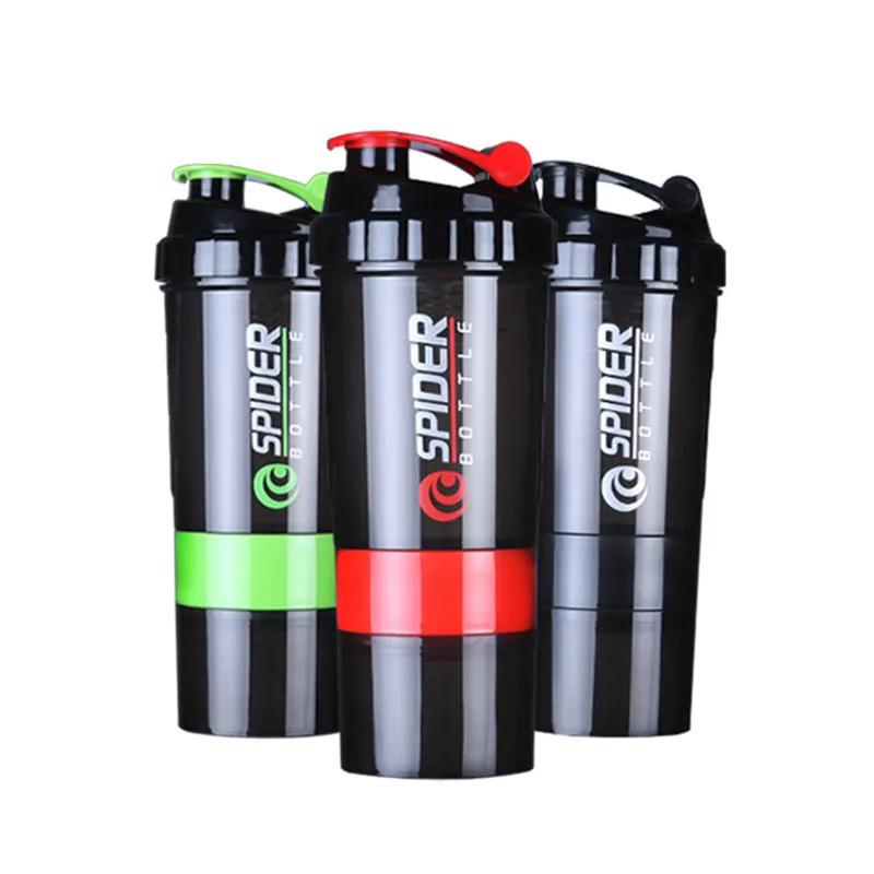 Пластиковая Спортивная бутылка для воды трехслойный шейкер протеина молочного